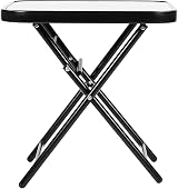 Taylor & Brown 50cm Folding Drinks Side Table - Black Tempered Glass view 6