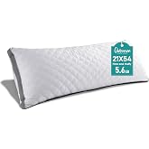Oubonun Full Body Pillow for Side Sleeper, Adjustable Firm Long Bed Pillow | Extra Fill Plush Support - Large Quilted Loft Insert for Pregnancy Contour, Breathable Sweat-Absorbing Skin-Friendly Cushion