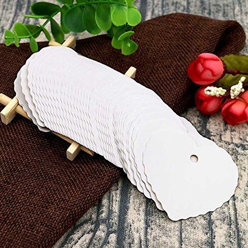 G2PLUS Heart Shaped Paper Gift Tags, 100 PCS Blank Favors Labels, 5.5x6 CM Paper Hang Tags with String for Wedding Party Supplies - Image 4