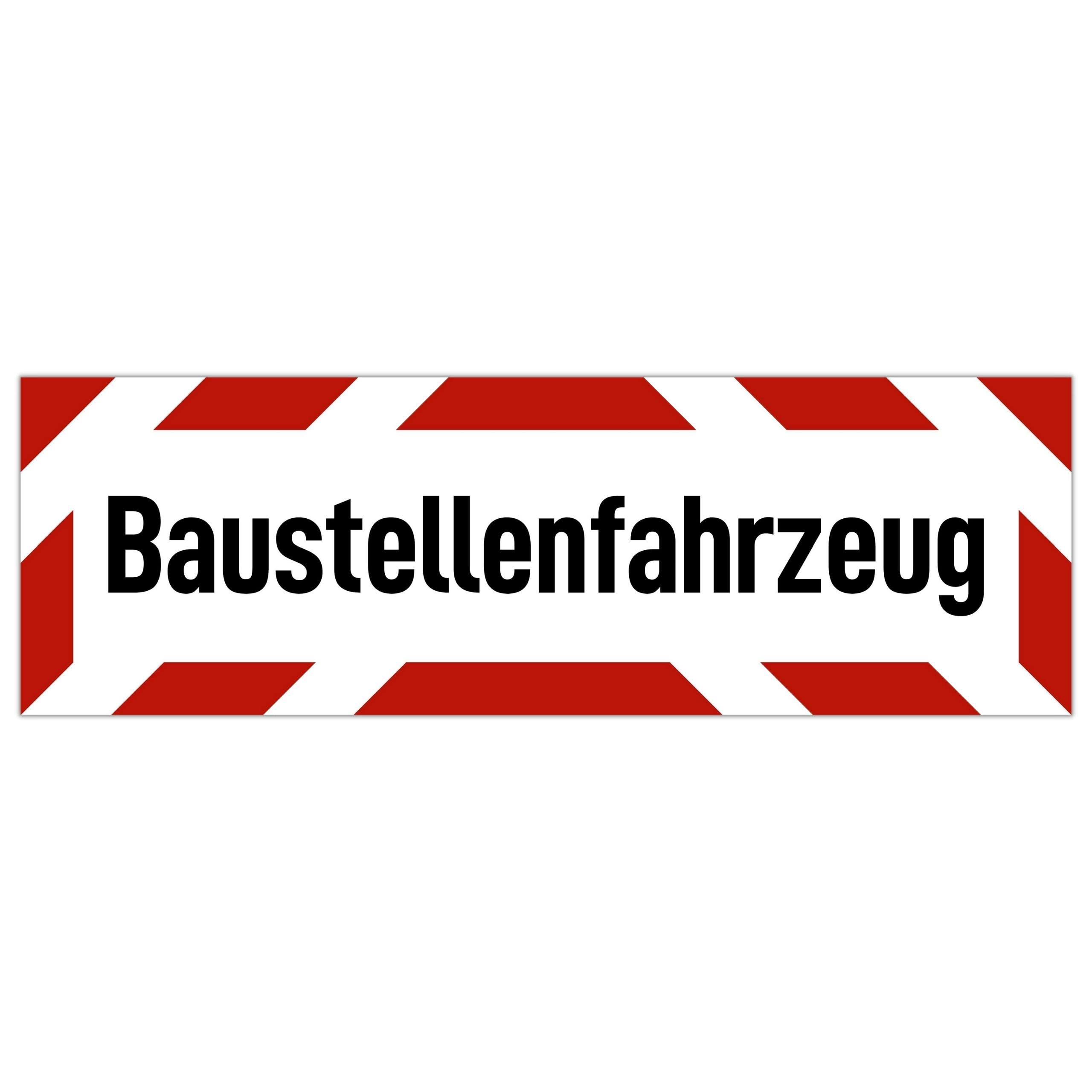 Construction Vehicle Magnetic Sign (32 x 10 cm Large) - Magnetic Sign Suitable for Any Car on the Construction Site - Magnetic Film as Alternative to Sticker - Weatherproof and UV-Resistant