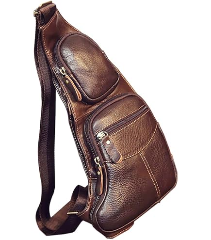 Amazon.com | Leather Sling Bag Crossbody Backpack for Men  display picture 3