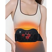 Graphene Cordless Heating Pad with 4000mAh Battery | 3 Temperature Settings | Dual Straps for Waist Back Belly Leg Arm Body |