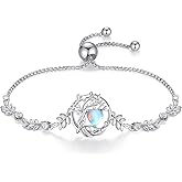 FANCIME Tree of life Birthstone Bracelet for Women Sterling Silver Tree Jewelry Birthstone Charm Bracelet Gemstone Anniversary Birthday Mothers Day Gifts for Wife Mom Her