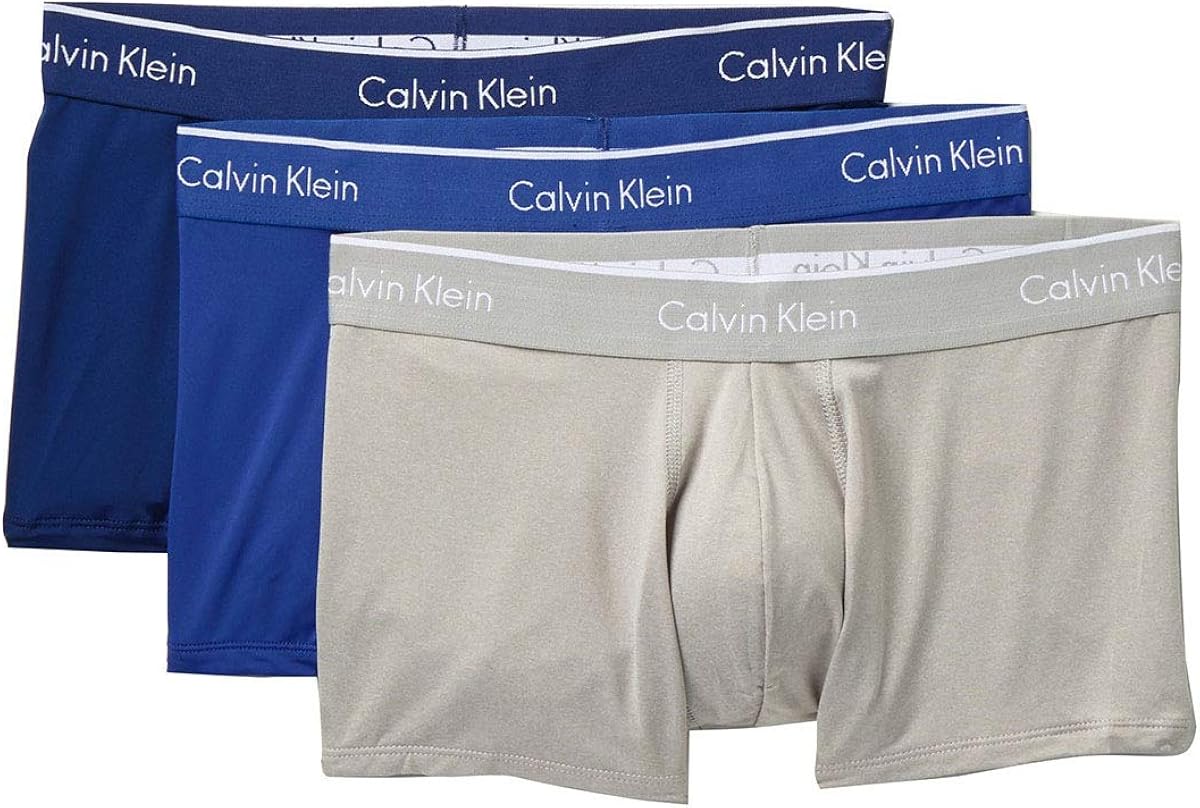 Calvin Klein Men's Microfiber Stretch Multipack Low Rise Trunks: Clothing