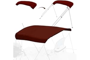 MIONOVITY 4Bow Bimini Top Replacement Canvas for Boat with Light Hole and Storage Boot,Heavy Duty Waterproof 900D Durable Marine Sun Shade Bimini Top Canvas Without Frame 8'L 91"-96" W Burgundy