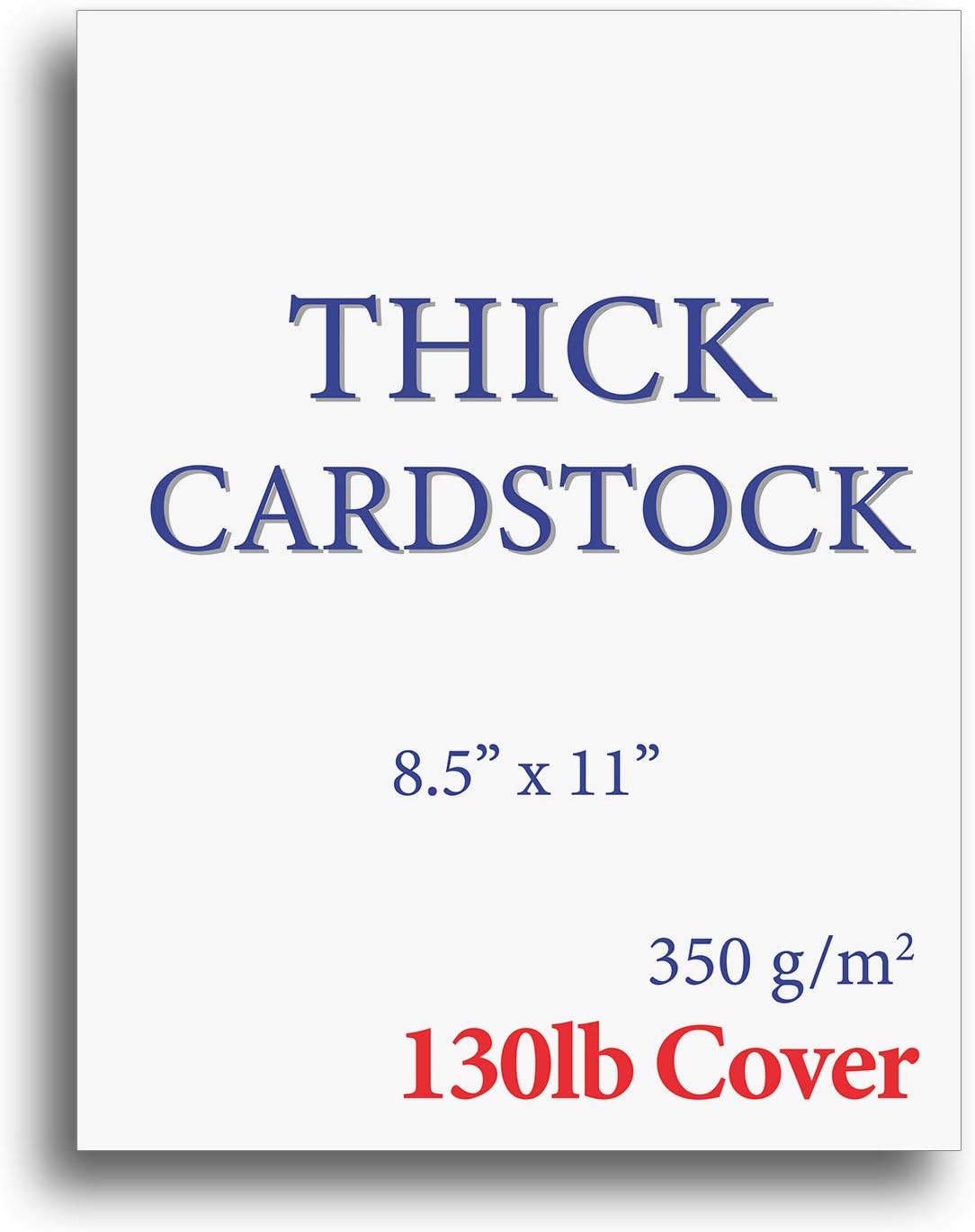 Extra Heavy Duty 130lb Cover Cardstock - Bright White - 350gsm 17pt Thick Paper for Inkjet & Laser Printers - 8-1/2" x 11" - 100 Pack : Office Products