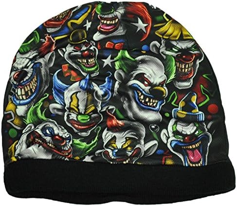 Scary Clowns Juggalo Creepy Mean Sublimated Knit Beanie Cuffless Toque Hat