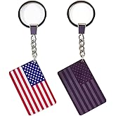 QQSD US American Flag Keychain USA Key Ring, 2 Pack