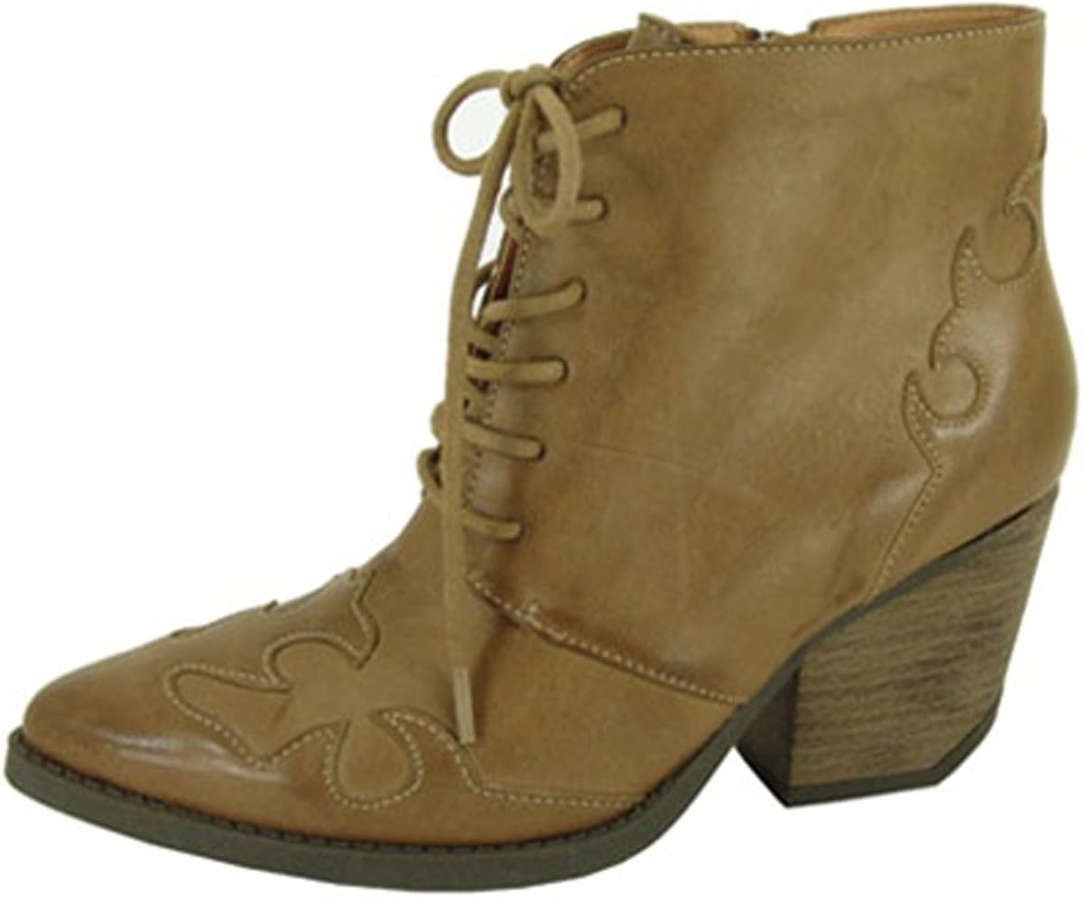 taupe western ankle boots