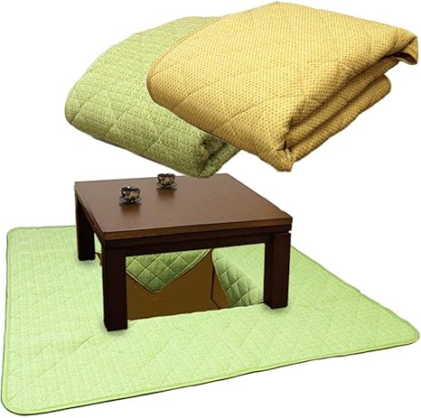 Amazon メーカー直販 掘りごたつ用 刺し子織りこたつ下敷き 刺子織こたつ敷き布団 正方形 190 190cm 穴部分90 90cm グリーン こたつ布団 オンライン通販