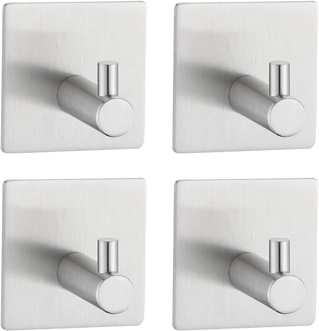 Auralum 4 x Toalleros de Gancho cepillado Ganchos para toallas de acero