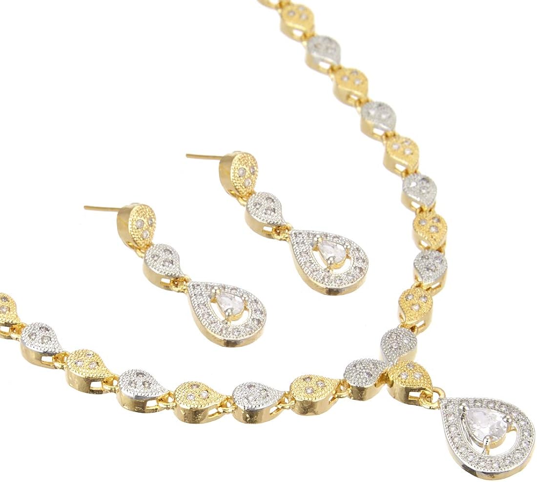 Buy Zeneme Jewellery Set Fascinating Gold Tone Necklace Set & Earring
