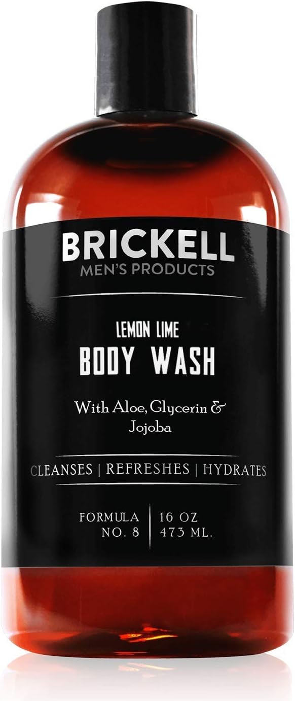 Brickell Men's Invigorating Body Wash for Men Natural and Organic Deep Cleaning Shower Gel with Aloe Glycerin, and Jojoba Oil