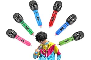 DS. DISTINCTIVE STYLE Inflatable Microphones 6 Pieces 10-Inch Blow up Microphones 80s 90s Party Favors Performace Photo Props Random Colors