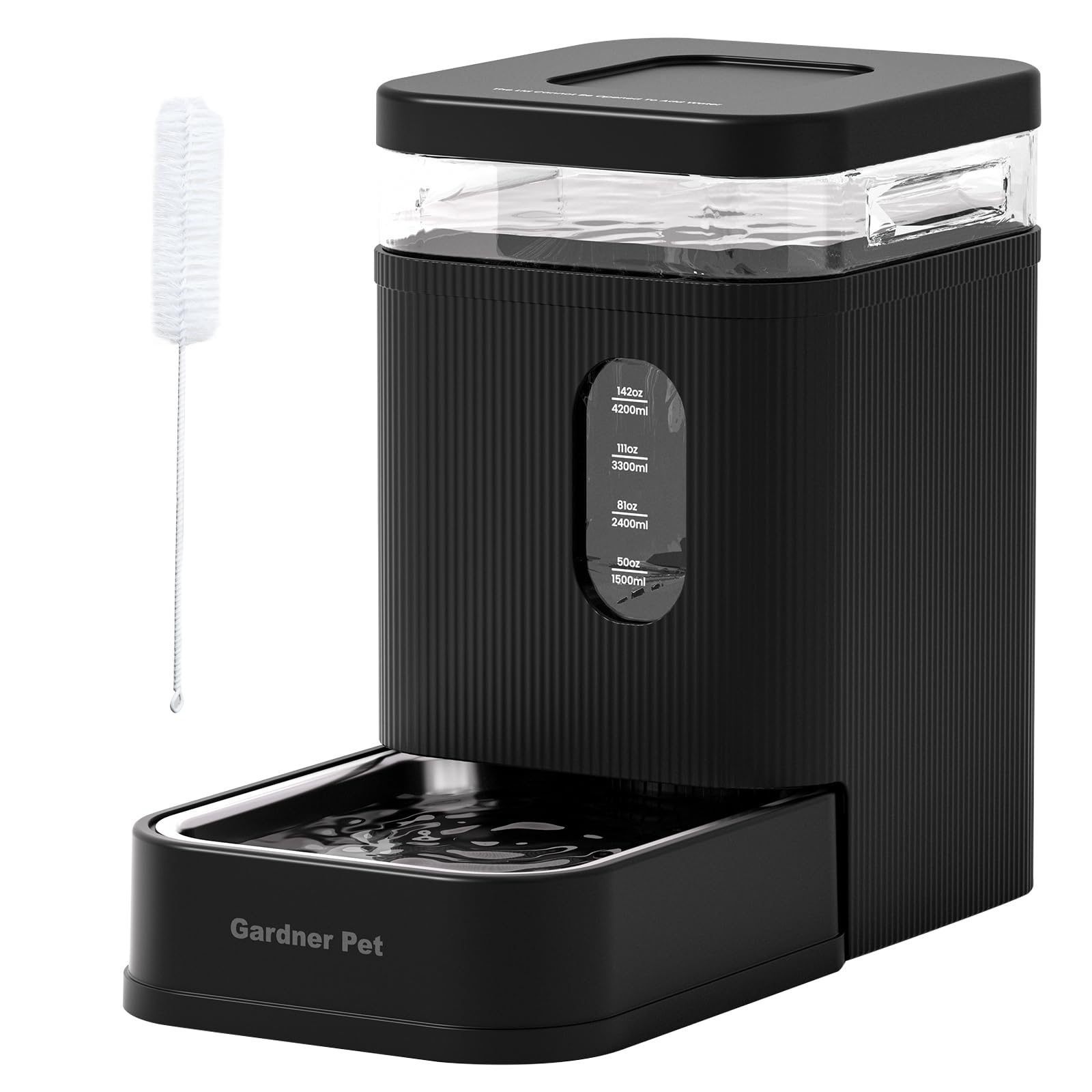 Photo 1 of Gardner Pet Automatic Dog Water Dispenser Gravity Waterer with Stainless Steel Bowl Water Dispenser 6.5L Large Capacity Water Feeder for Dogs Cats Pets, BPA-Free Noise-Free (Black, 6.5L)