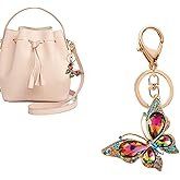 Sqsyqz 1PC Butterfly Keychain, Colorful Crystal Keychain for Women Made of Metal with Rhinestones, serve as Bag Charms for Handbags, Charms for Purse