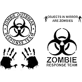 Zombie Decal Pack: Outbreak Response Team, Mirror Zombies, Bloody Hands, Small (3.5"), Black