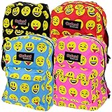 Kids Oxford Essentials Emoji 15” Backpack Emoticon Faces Bag For School Camping