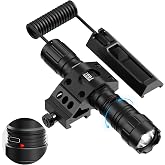 Feyachi 1500 Lumen LED Tactical Flashlight IPX7 Rating Rechargeable 4 Modes Weapon Light Picatinny Rail Flashlight Included with Pressure Switch