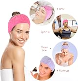 KinHwa 3 Pack Spa Facial Headband Purple Microfibre Adjustable view 4