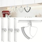 Mixer Attachment Holder for Kitchen Aid Accessories and Attachments - 4 Pack Storage Organizer Fits for KitchenAid Dough Hook Paddle Whisk Attachment Hanging Hanger (Clear Plastic)