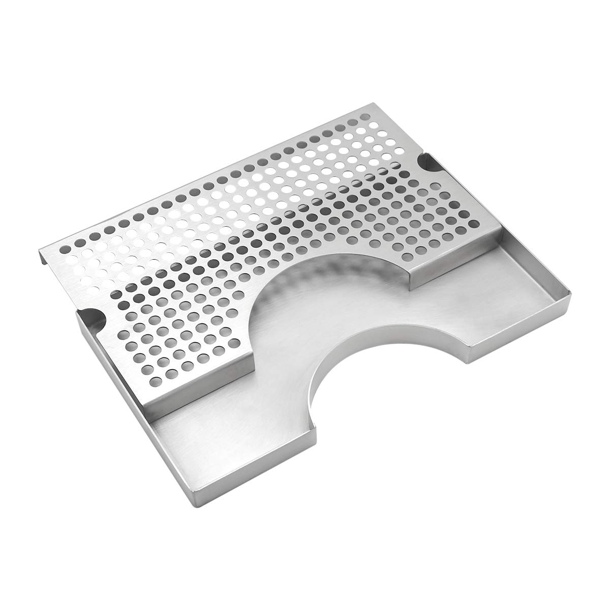 Kegerator Beer Drip Trays, Stainless Steel Keg Drip Tray with Non-Slip Rubber Pad, Premium Metal Beer Tower Drip Pan for Home Bar Mini Fridge Without Drain