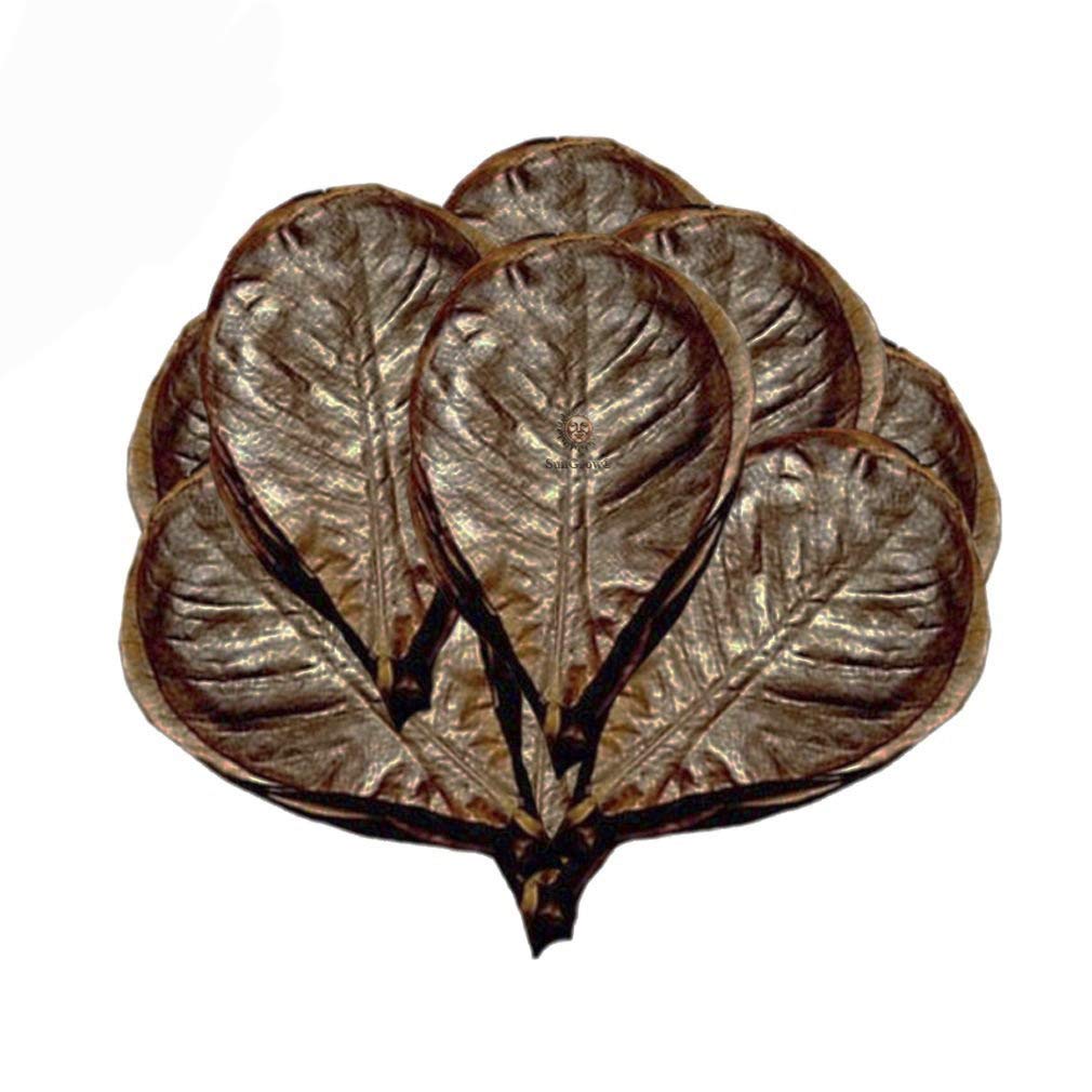 SunGrow Giant Catappa Leaves x 10 pcs - Sun Baked Leaves to Breed Live Aquarium Fish & Shrimp