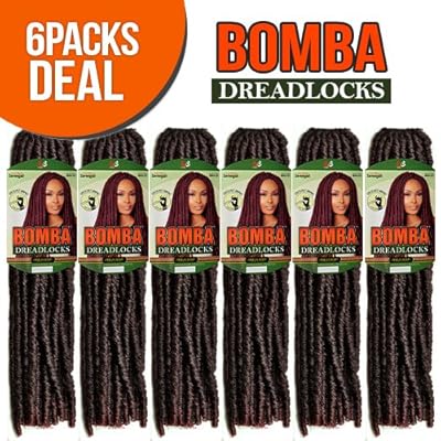 Bobbi Boss Synthetic Hair Crochet Braids Bomba Dreadlocks Faux Locs Soul (6-Pack, T1B/BLUE)