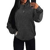 Verdusa Womens Mock Neck Sweatshirt Drop Shoulder Hoodies Pullover Sweatshirts with Pockets