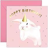 CENTRAL 23 - Cute Birthday Card for Daughter - 'Hoppy Birthday' - Bunny Rabbit Birthday Cards - Sweet Happy Birthday For Her Niece Granddaughter