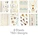 Flash Tattoos | Temporary Tattoos For Women & Kids - 8 Sheets Semi Permanent Tattoo - Best Tattoo Temporary Deal - Silver & Gold Metallic Temporary Tattoo Sticker - Glitter Shimmer Effect Fake Tattoos