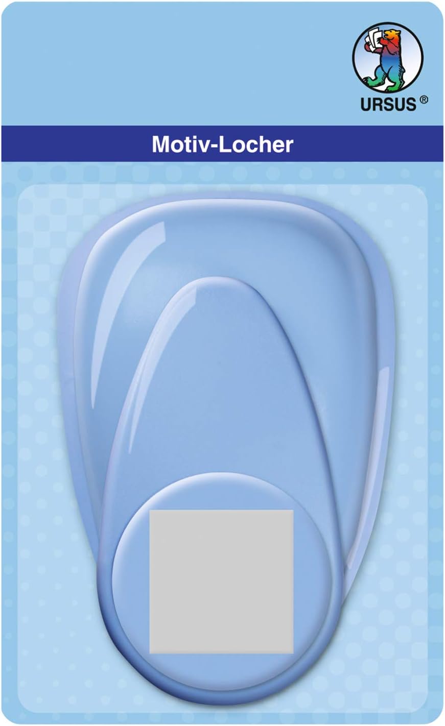 Ursus 19450058 Motif Hole Punch with Lever Maxi Square Approx. 50.8 mm, blue