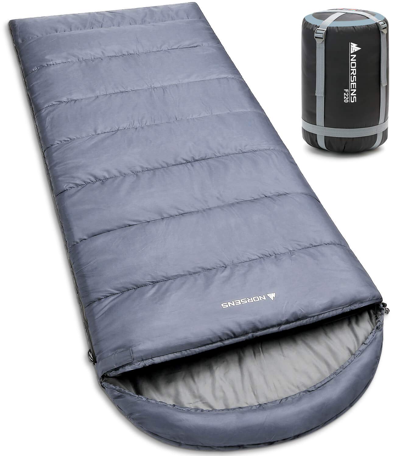 NORSENS Camping Sleeping Bags Lightweight Compact Sleeping Bag for Adults, Kids 3 Season