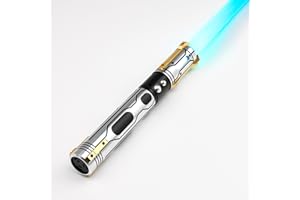 TXQ SABER Light Saber for Adults and Kids Heavy Dueling 16 Smooth Swing Sound Fonts Effects RGB 12 Colors Changeable Force FX Light Sabers with Flash ON Clash (Ghost)