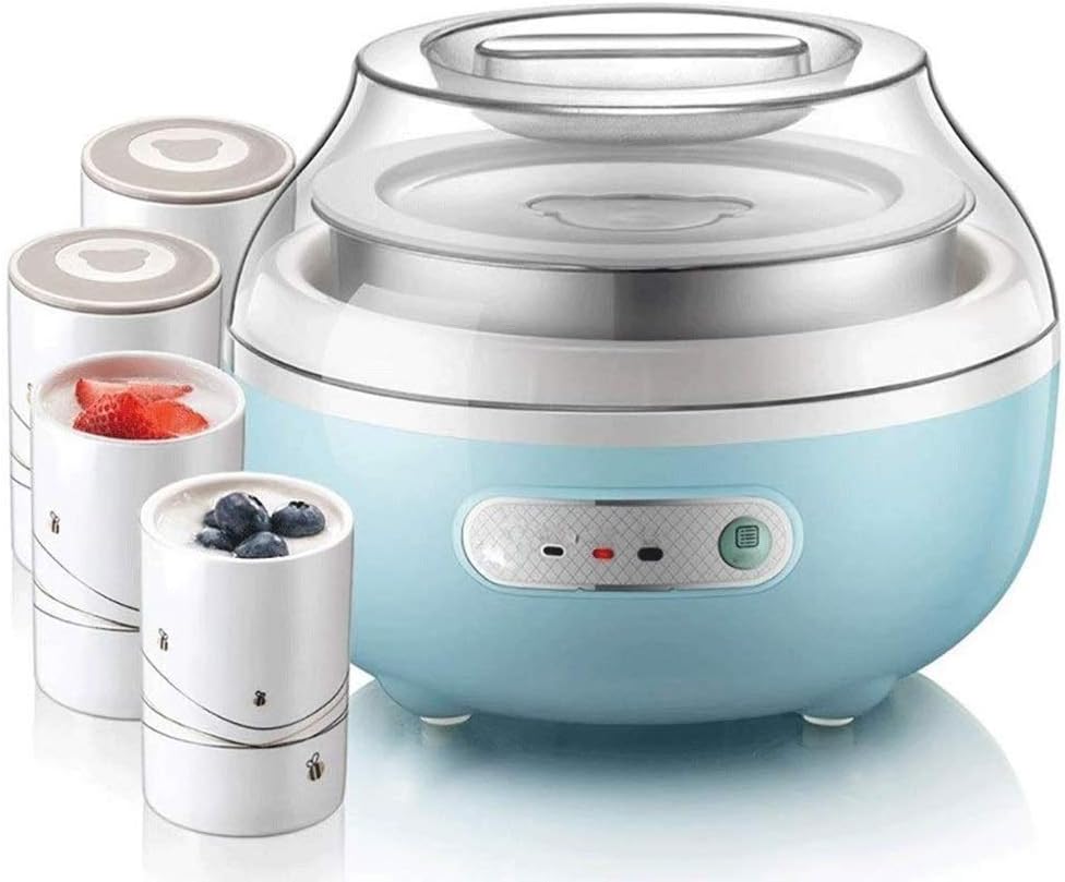 XSWZAQ Dash Yogurt Maker Machine with Stainless Steel Base, Auto Timer + 4 Jars Perfect for Homemade Baby Yogurt, Kids Yogurt, or Grab and Go Breakfast