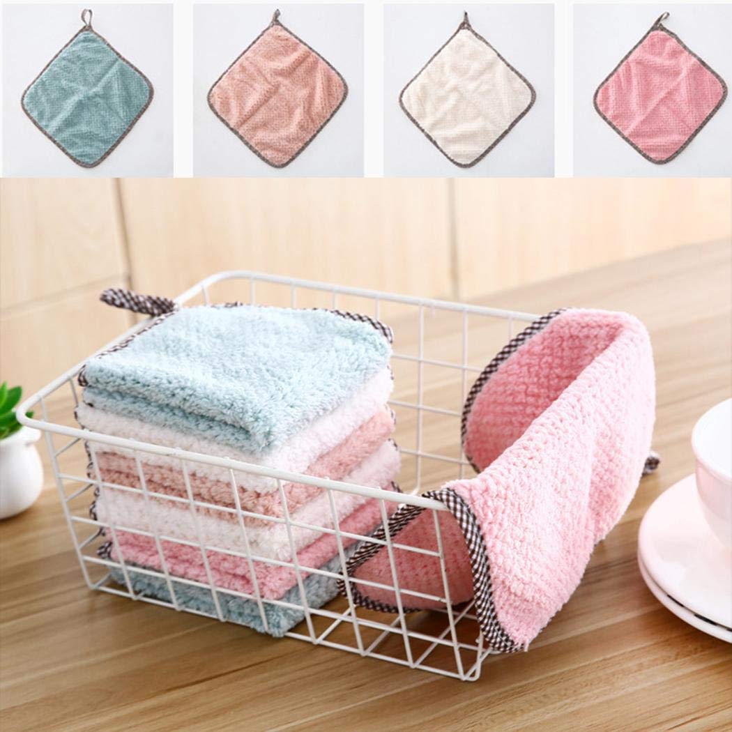 yagot Straccio da Cucina dishcloths Doppio Lato Coral Fleece Dish Lavaggio Panno di Pulizia Asciugamano Rag Wipe Straccio Assorbente Casa
