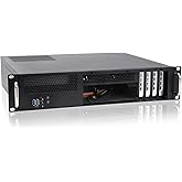 RackChoice 2U Server Chassis Short Depth 14.17" Front I/O with 2 x 3.5“ (int.) mATX M/B,Support ATX PSU with Either top or Si