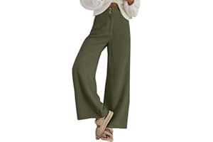 Sidefeel Corduroy Pants for Women 2025 Casual High Waisted Double Buttoned Stretchy Loose Fit Wide Leg Pants with Pockets