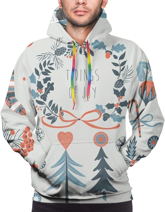Amazon メンズパーカー 冬クリスマスアイコン 要素およびイラストスウェットシャツxlのセット トレーナー パーカー 通販