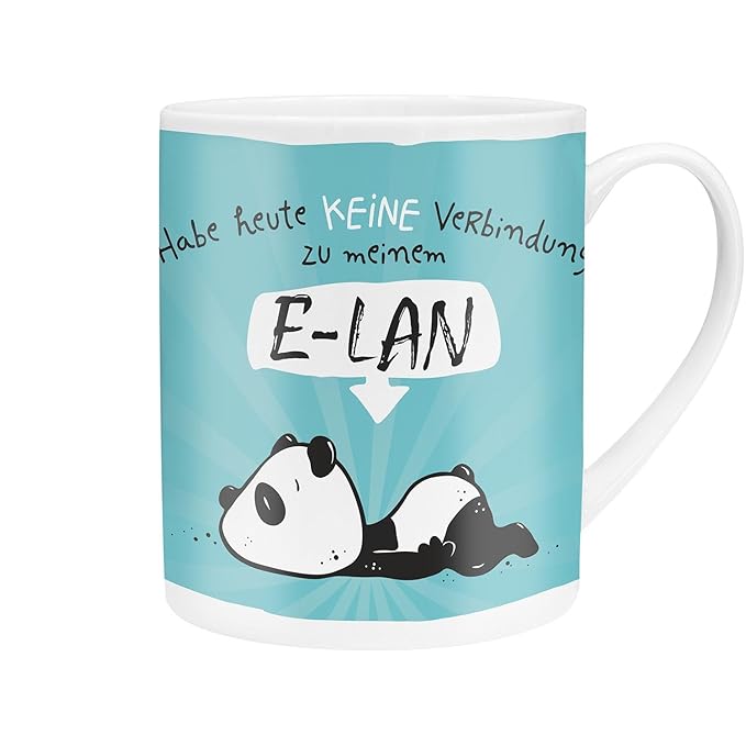Die Geschenkewelt 45673 Hope und Gloria XL Jumbo Panda-Motiv E-LAN, Kaffee-Tasse, Porzellan, 60 cl, mit Geschenk-Banderole, B
