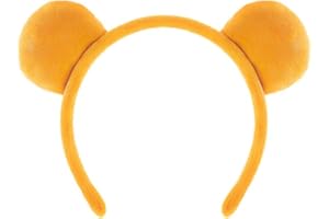 DaliDali Yellow Bear Ears Headband Adult, Bear Costume for Halloween Festival Party, Bear Headband Fashion Hairband for Makeup Face Washing