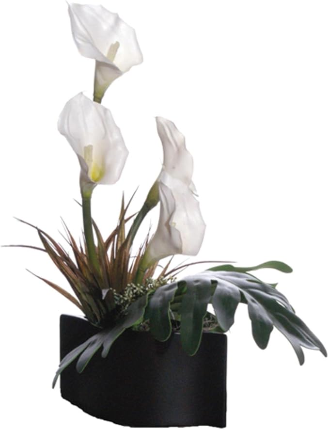 VCO 22" Potted Artificial White Calla Lily Silk Flower