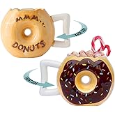 Comfify Ceramic Donut Cup – Chocolate Glaze with Sprinkles – Funny MMM... Donuts! Quote – Best Cup for Coffee, Tea & More – Large 14 oz – Brown