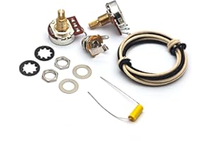 MAXCHEER Wiring Harness Kits P Bass Style Wiring Harness- 1T1V+Output Jack 250K Pots/473J Capacitor Guitar Circuit Kits