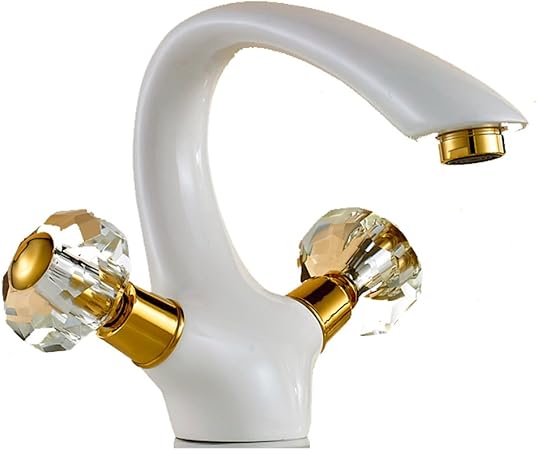 Amazon Com Baking White Paint Faucet Copper Hot And Cold Single