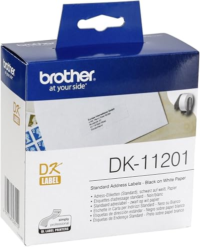 Brother DK-11201 Label Roll 400 Labels 29 mm x 90 mm Black on White