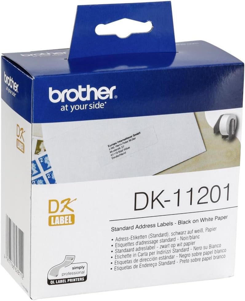 Brother DK-11201 Label Roll 400 Labels 29 mm x 90 mm Black on White
