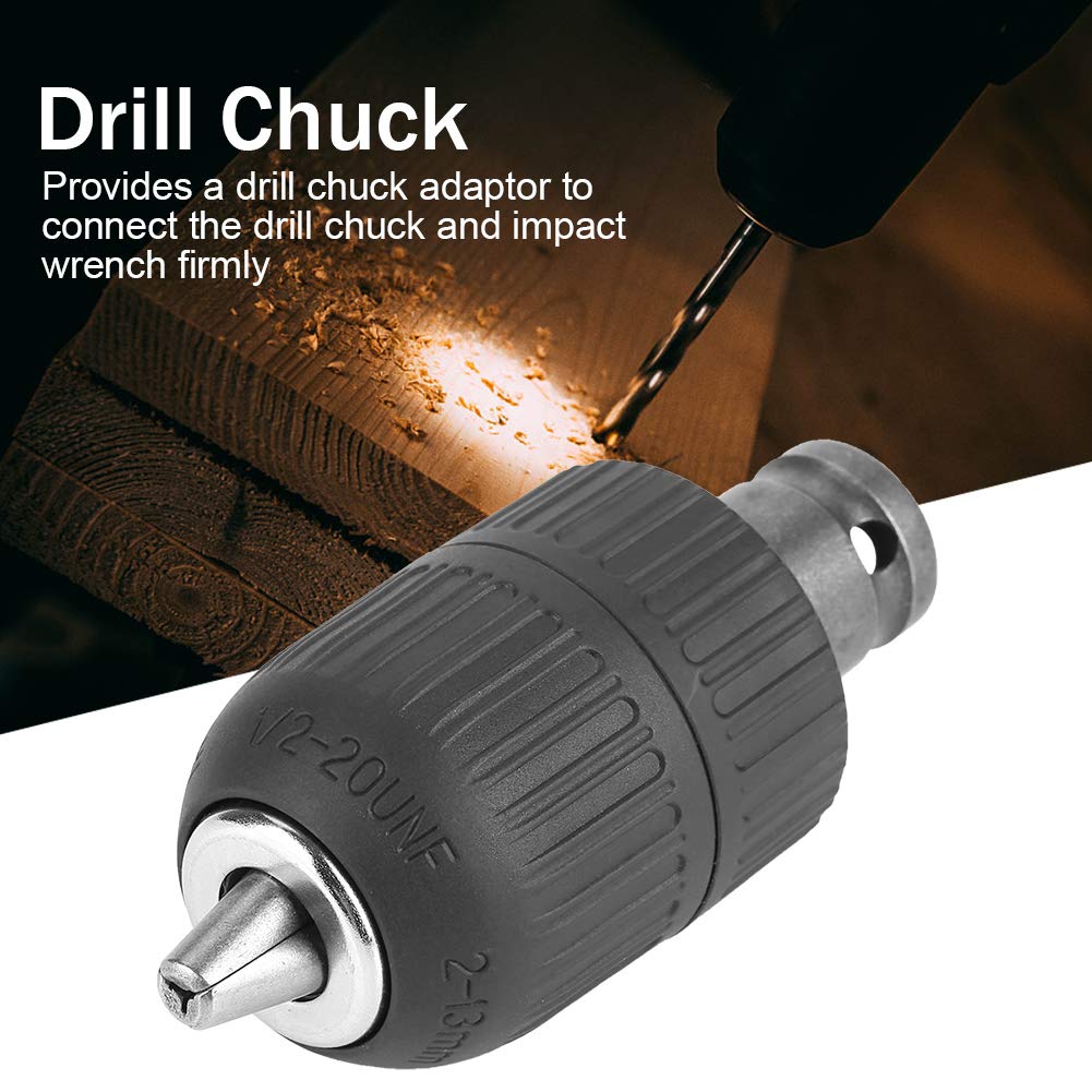 2-13mm High Quality Keyless Drill Chuck 1/2"-20UNF with 1/2” Chuck Adaptor Precise Drill Chuck for Impact Wrench Conversion - Image 3