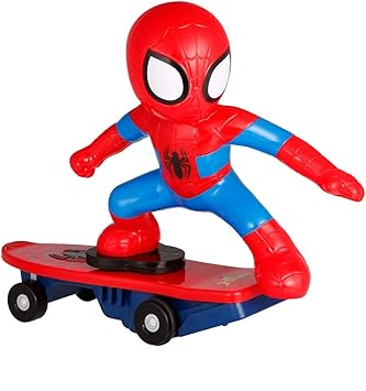 MODELTRONIC Coche RC superhéroes de Juguete Patinete RC de Spiderman Giratorio Skateboard Marvel Oficial 2.4Ghz con Sonidos antivuelco M021: Amazon.es: Juguetes y juegos