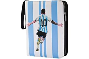 YCWIN Soccer Card Binder with Sleeves Fits 400 Cards, 4 Pocket Football Card Binder, Card Collection Binder with Zipper and S